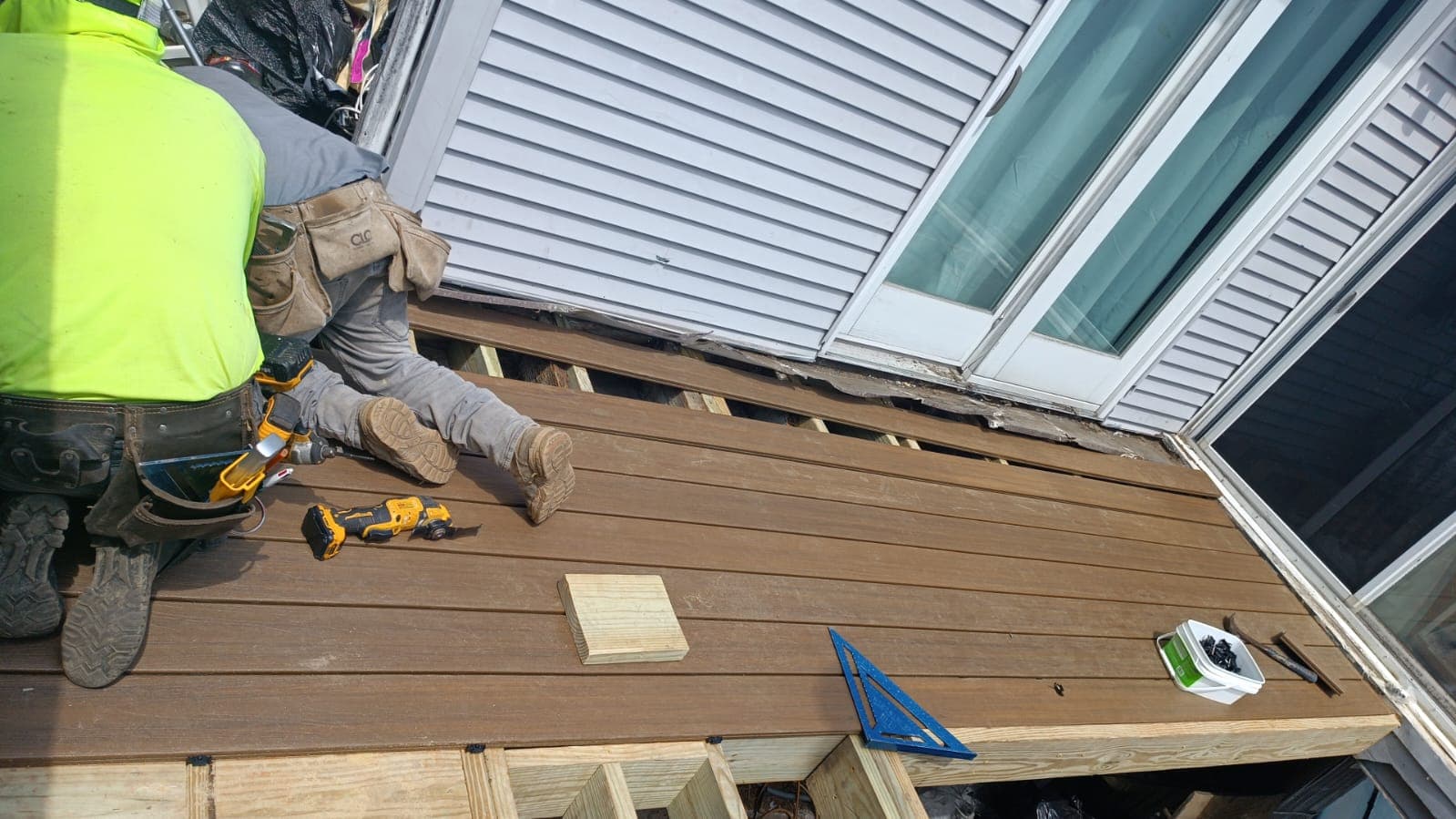 Composite decking installation