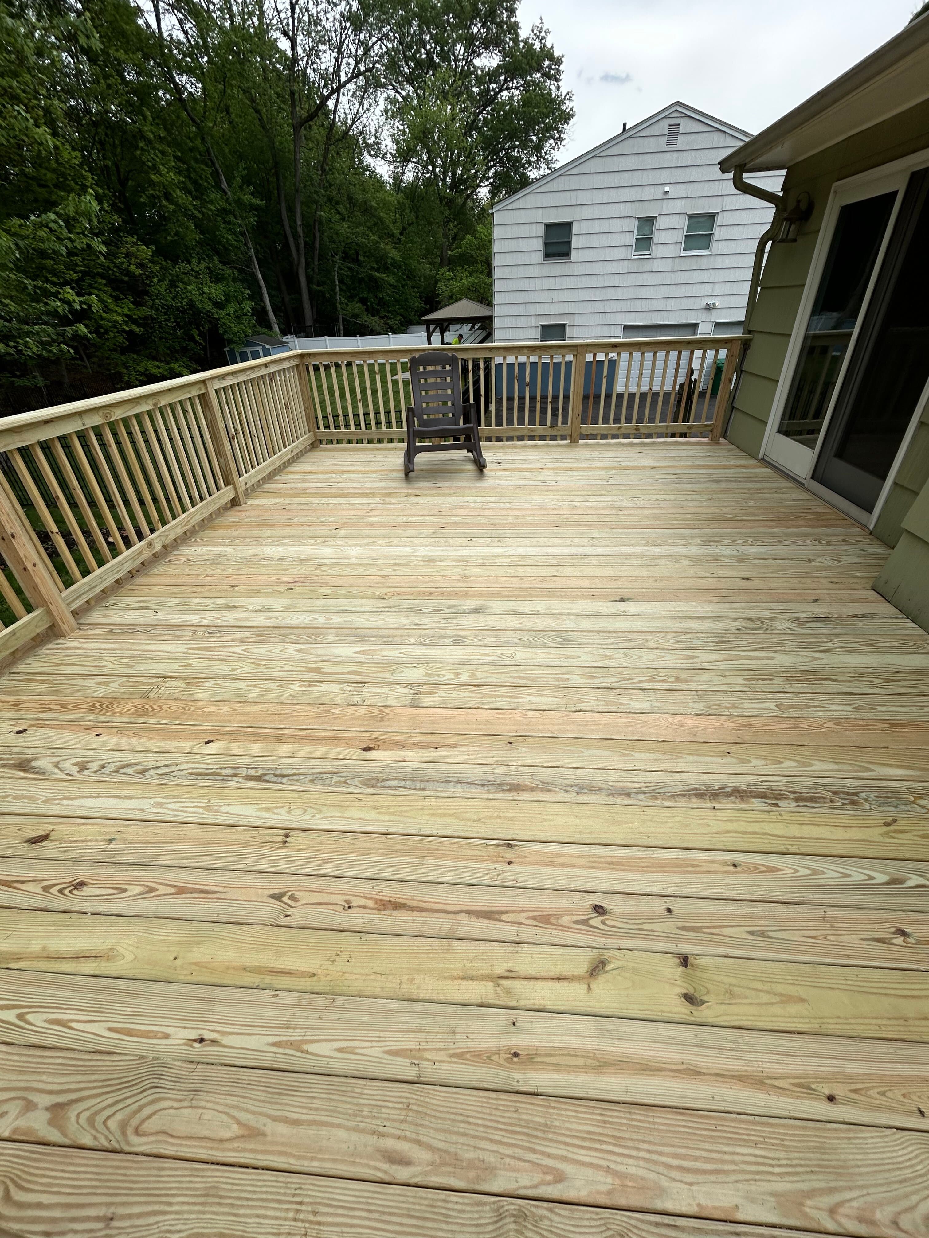 Newly built residential deck