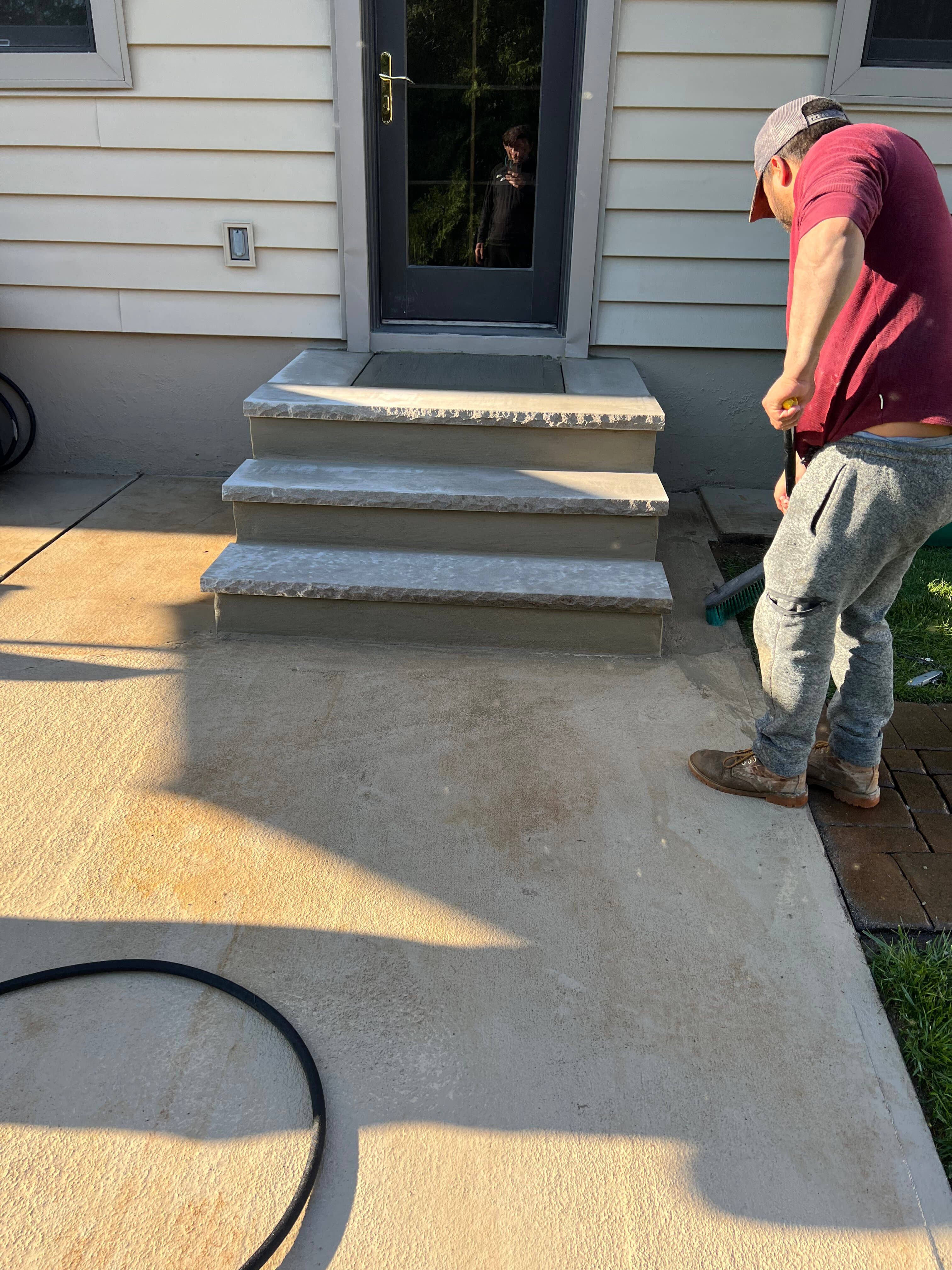 Concrete steps and walkway construction