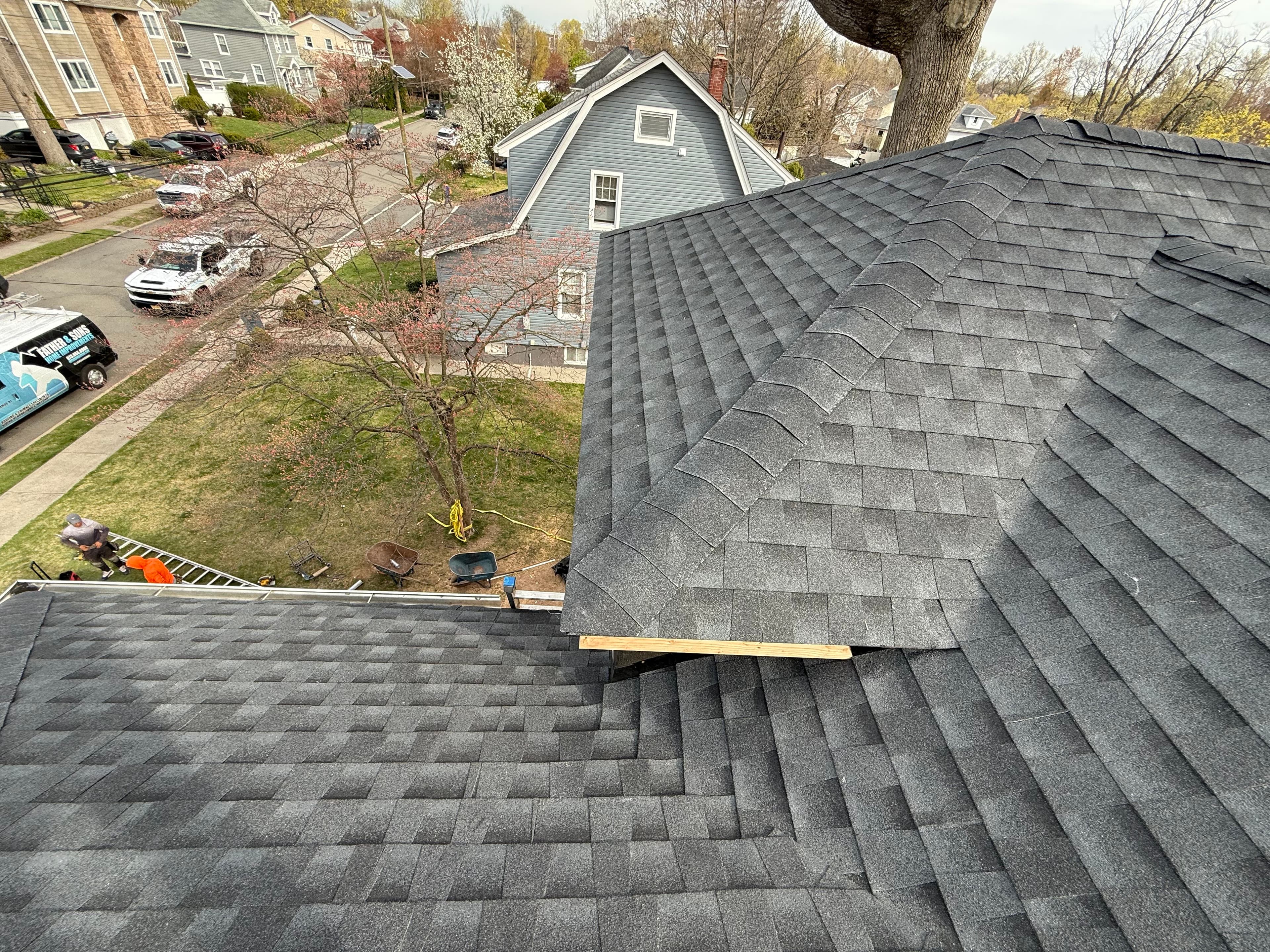Completed charcoal architectural shingle roof — NJ