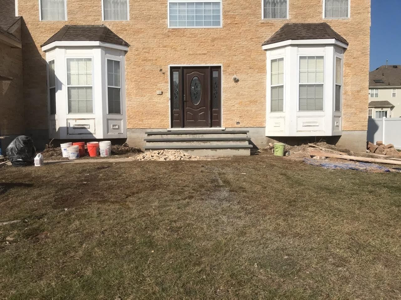 Brick home entry construction