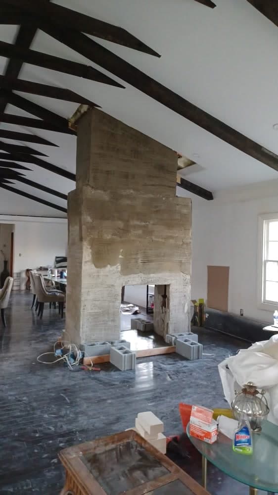 Custom fireplace and chimney build
