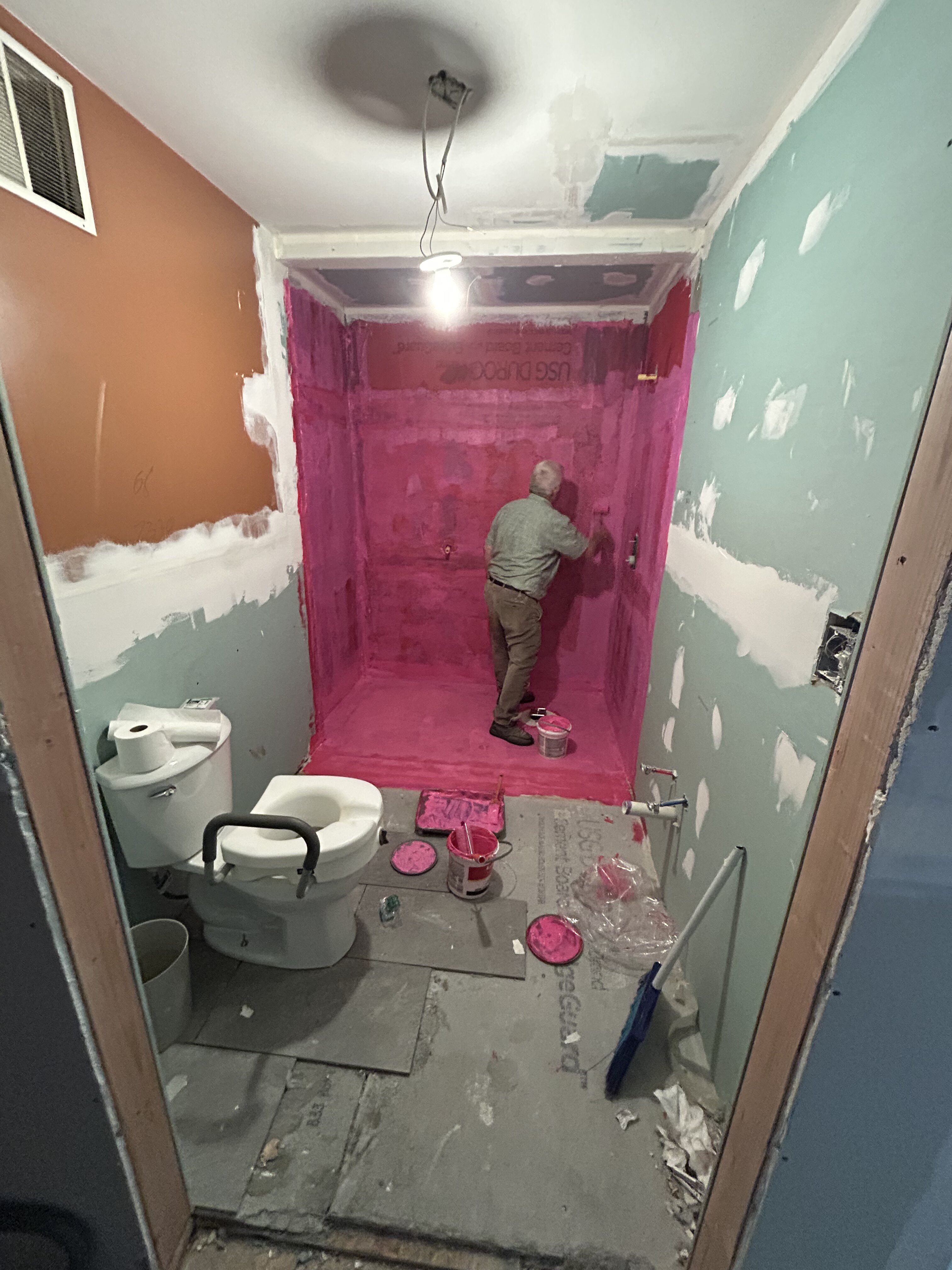 Shower Waterproofing in Progress