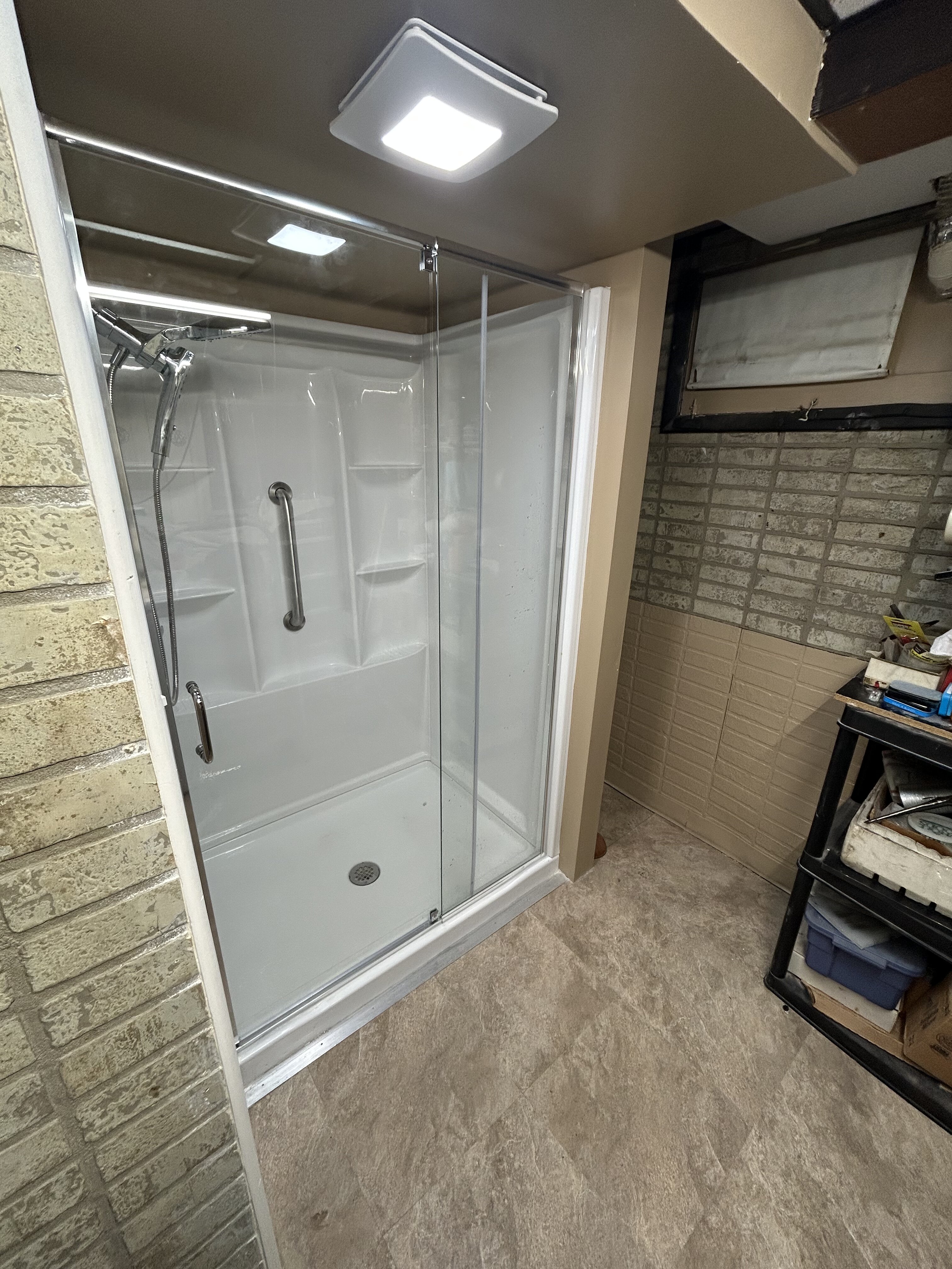 Basement Bathroom with Glass Shower