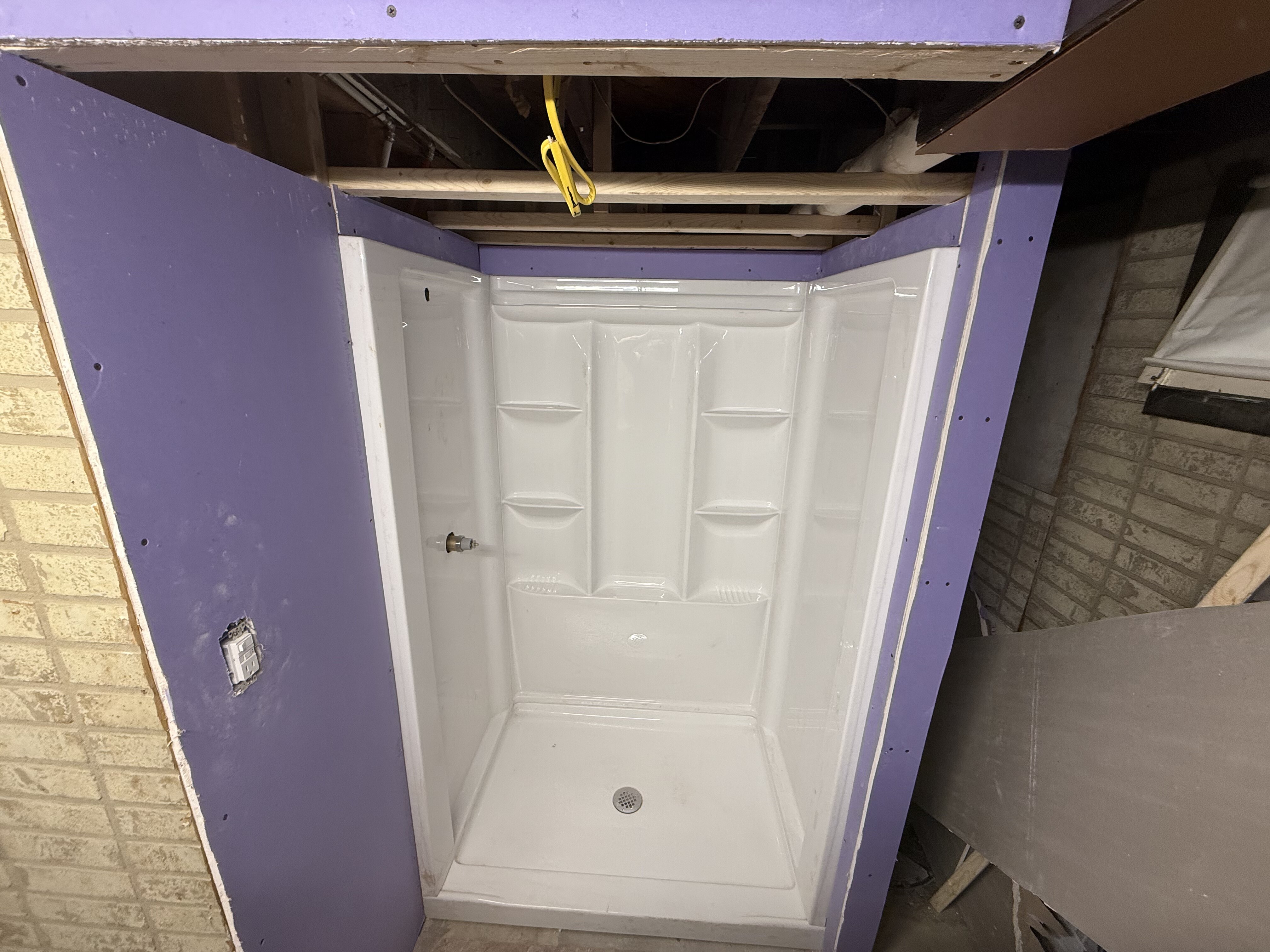 Basement Shower Installation